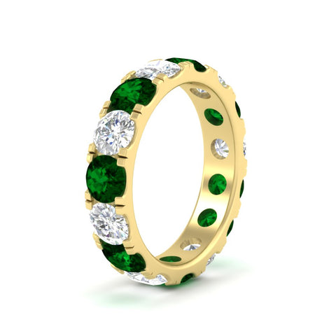 5-carat-double-prong-eternity-diamond-and-emerald-wedding-band-in-yellow-gold-FDEWB8371GEMGRANGLE2-5.00CT-NL-YG