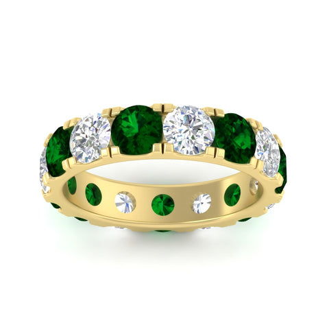 5-carat-double-prong-eternity-diamond-and-emerald-wedding-band-in-yellow-gold-FDEWB8371GEMGRANGLE5-5.00CT-NL-YG