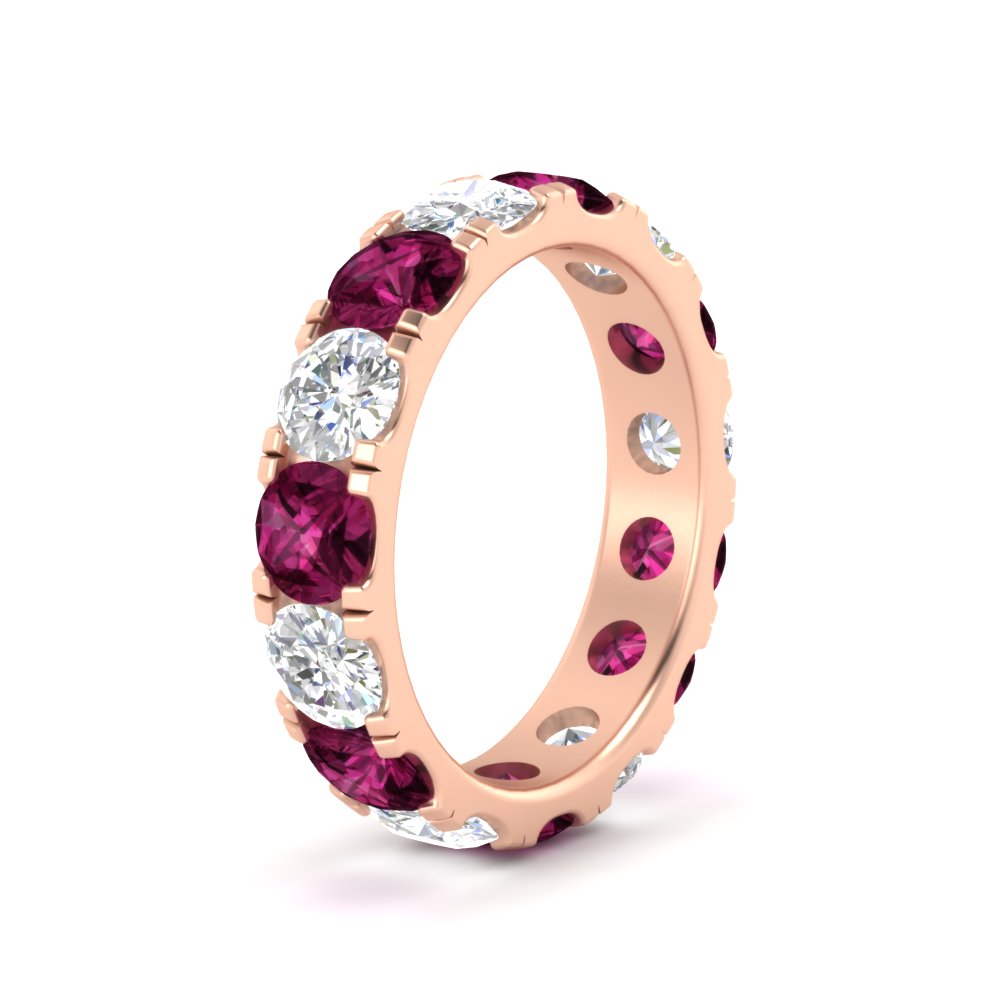 5 Carat Double Prong Eternity Wedding Band Diamond