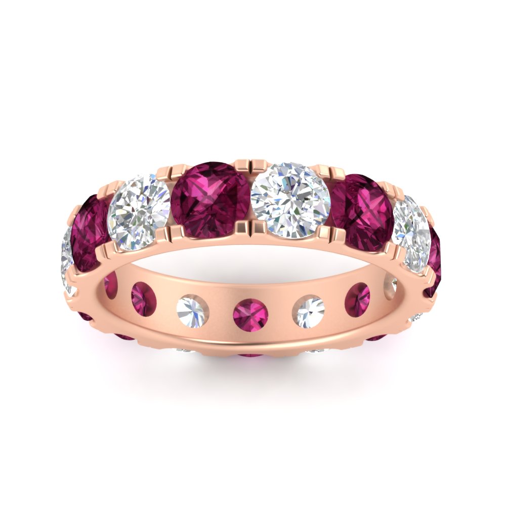 5 Carat Double Prong Eternity Wedding Band Diamond