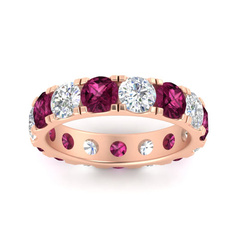 5-carat-double-prong-eternity-diamond-and-pink-sapphire-wedding-band-in-rose-gold-FDEWB8371GSADRPIANGLE5-5.00CT-NL-RG