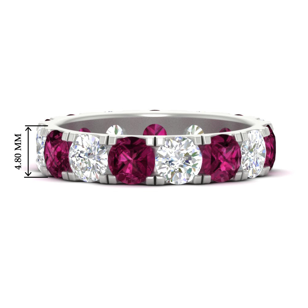 5 Carat Double Prong Eternity Wedding Band Diamond