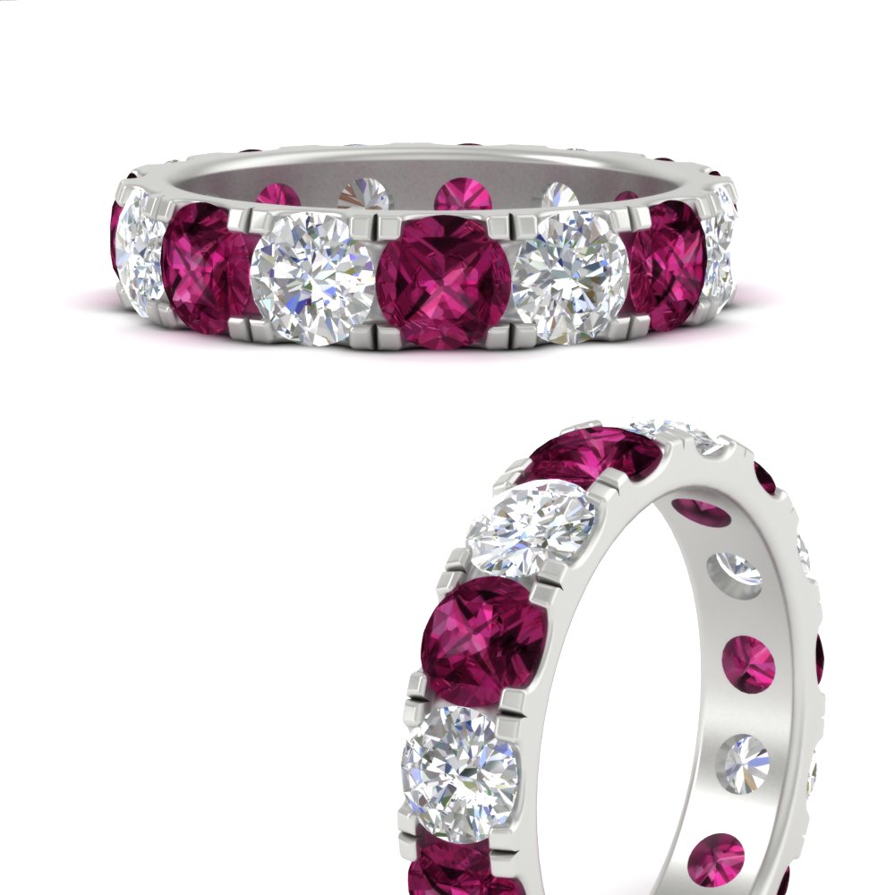 5 Carat Double Prong Eternity Wedding Band Diamond