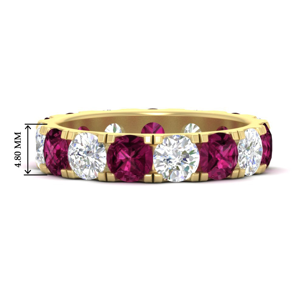 5 Carat Double Prong Eternity Wedding Band Diamond