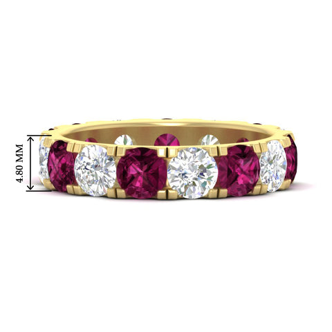 5-carat-double-prong-eternity-diamond-and-pink-sapphire-wedding-band-in-yellow-gold-FDEWB8371GSADRPI-5.00CT-NL-YG-HW