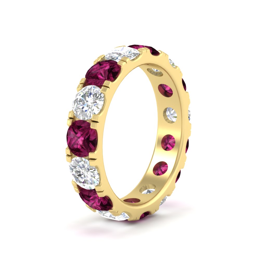 5 Carat Double Prong Eternity Wedding Band Diamond