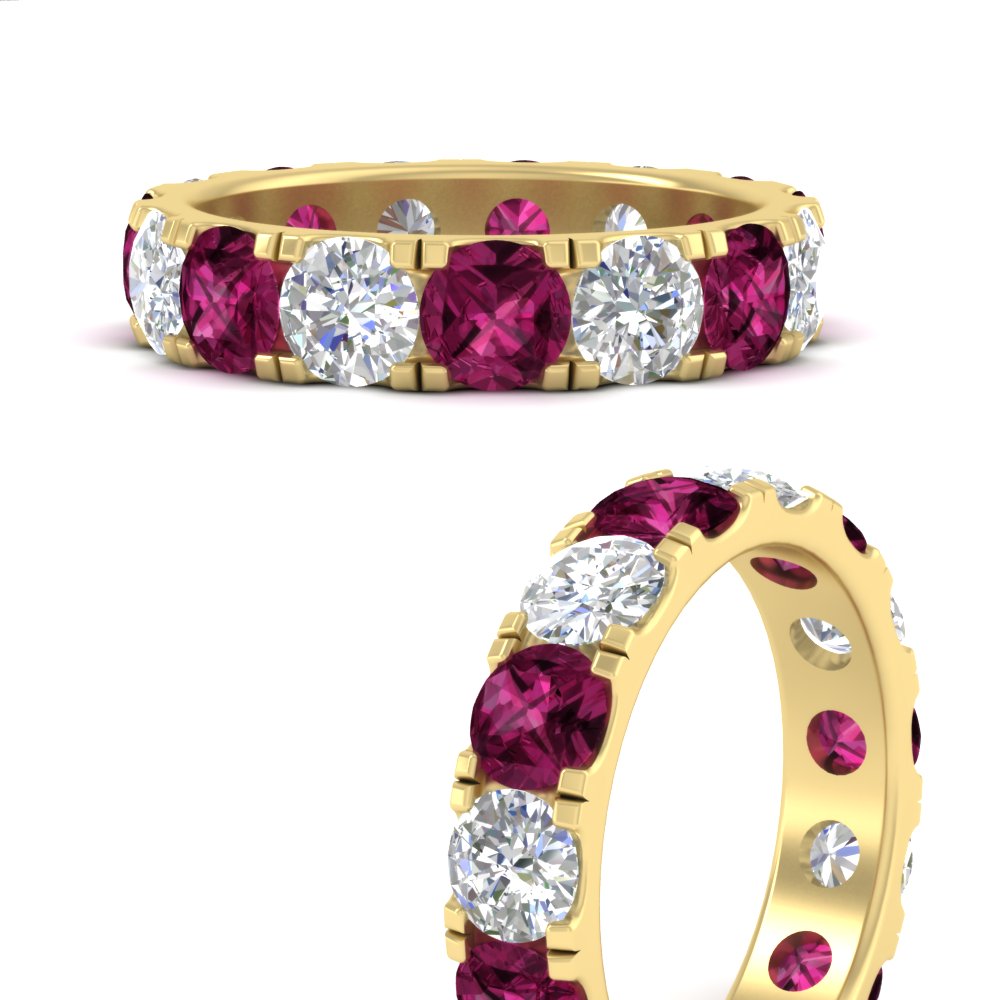 5 Carat Double Prong Eternity Wedding Band Diamond