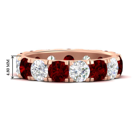 5-carat-double-prong-eternity-diamond-and-ruby-wedding-band-in-rose-gold-FDEWB8371GRUDR-5.00CT-NL-RG-HW
