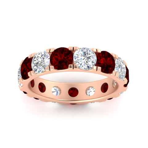 5-carat-double-prong-eternity-diamond-and-ruby-wedding-band-in-rose-gold-FDEWB8371GRUDRANGLE5-5.00CT-NL-RG