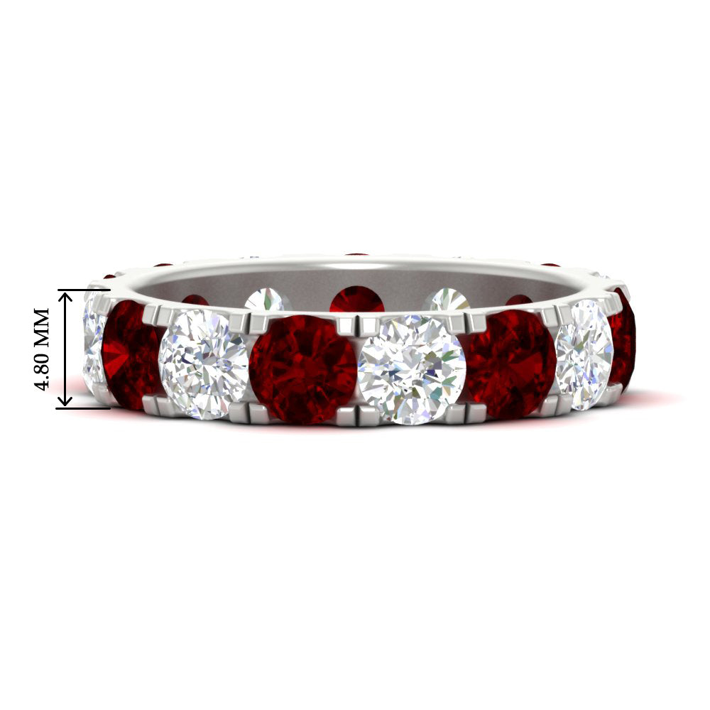 5 Carat Double Prong Eternity Wedding Band Diamond