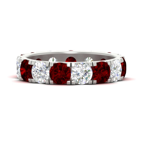5-carat-double-prong-eternity-diamond-and-ruby-wedding-band-in-white-gold-FDEWB8371GRUDR-5.00CT-NL-WG