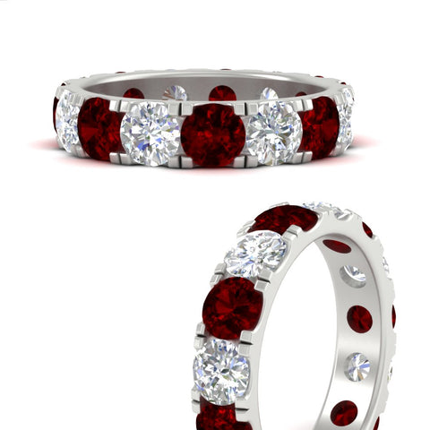 5-carat-double-prong-eternity-diamond-and-ruby-wedding-band-in-white-gold-FDEWB8371GRUDRANGLE3-5.00CT-NL-WG