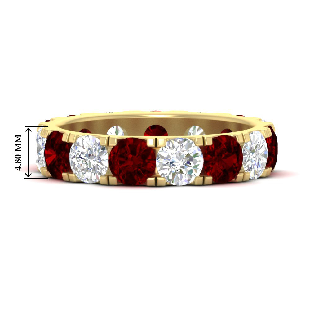 5 Carat Double Prong Eternity Wedding Band Diamond