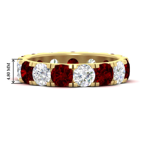 5-carat-double-prong-eternity-diamond-and-ruby-wedding-band-in-yellow-gold-FDEWB8371GRUDR-5.00CT-NL-YG-HW