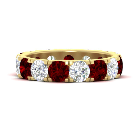 5-carat-double-prong-eternity-diamond-and-ruby-wedding-band-in-yellow-gold-FDEWB8371GRUDR-5.00CT-NL-YG