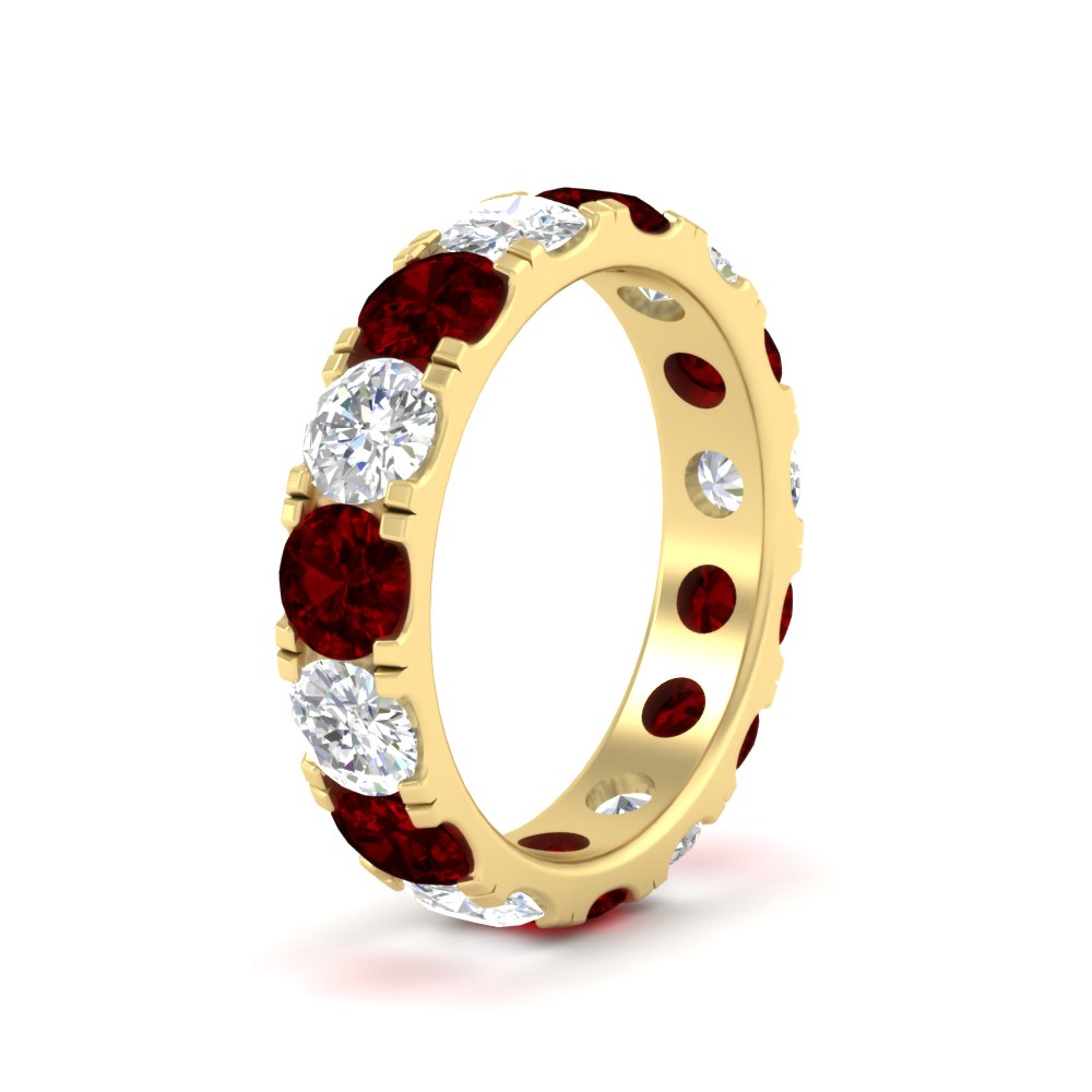 5 Carat Double Prong Eternity Wedding Band Diamond