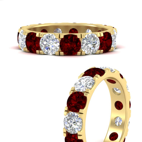 5-carat-double-prong-eternity-diamond-and-ruby-wedding-band-in-yellow-gold-FDEWB8371GRUDRANGLE3-5.00CT-NL-YG