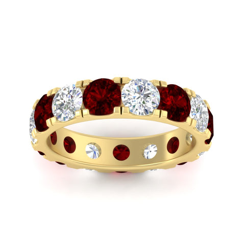 5-carat-double-prong-eternity-diamond-and-ruby-wedding-band-in-yellow-gold-FDEWB8371GRUDRANGLE5-5.00CT-NL-YG