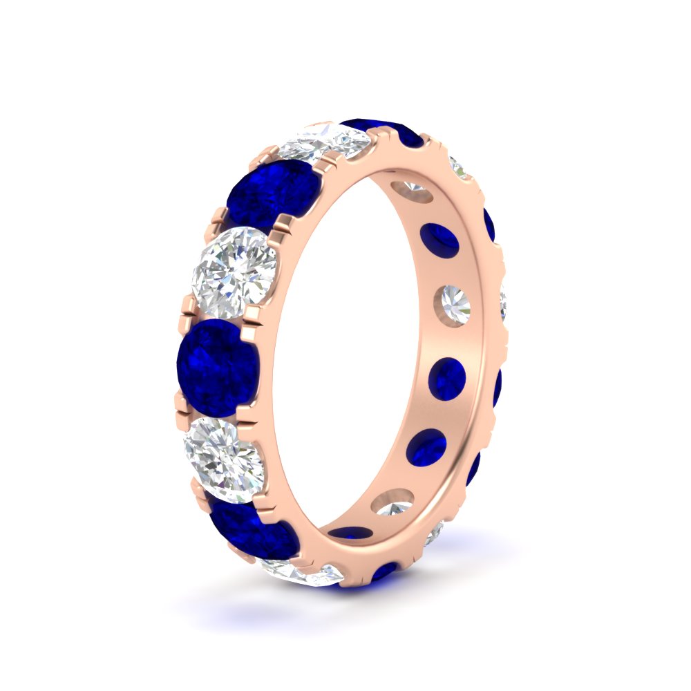 5 Carat Double Prong Eternity Wedding Band Diamond