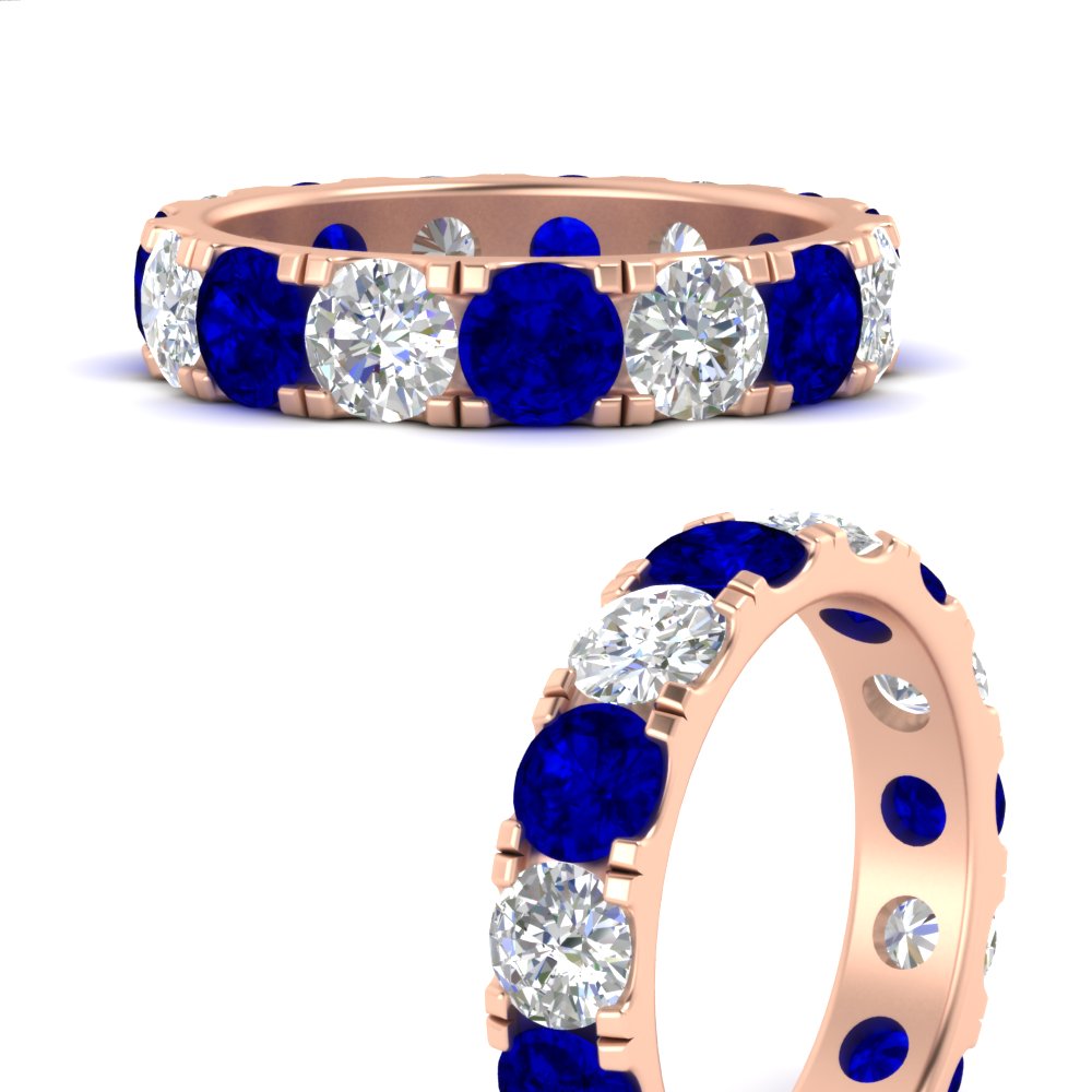 5 Carat Double Prong Eternity Wedding Band Diamond