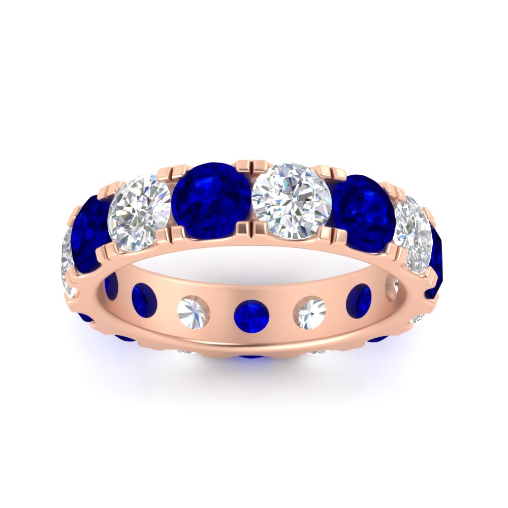 5 Carat Double Prong Eternity Wedding Band Diamond