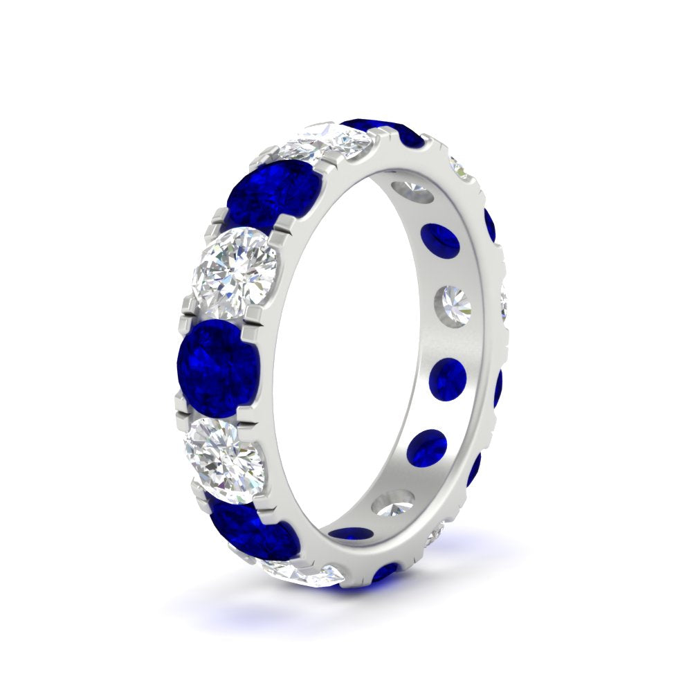 5 Carat Double Prong Eternity Wedding Band Diamond