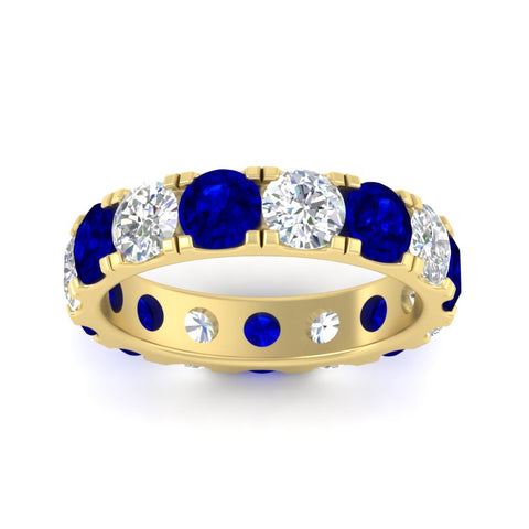 5-carat-double-prong-eternity-diamond-and-sapphire-wedding-band-in-yellow-gold-FDEWB8371GSABLANGLE5-5.00CT-NL-YG