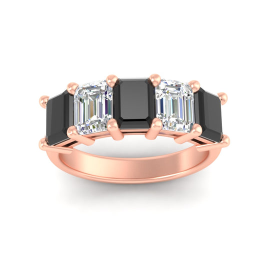 5-carat-emerald-cut-5-stone-black-diamond-wedding-band-in-rose-gold-fdwb8008emblackangle5-5.00ct-nl-rg