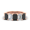 Load image into Gallery viewer, 5-carat-emerald-cut-5-stone-black-diamond-wedding-band-in-rose-gold-fdwb8008emblacksleep-5.00ct-nl-rg