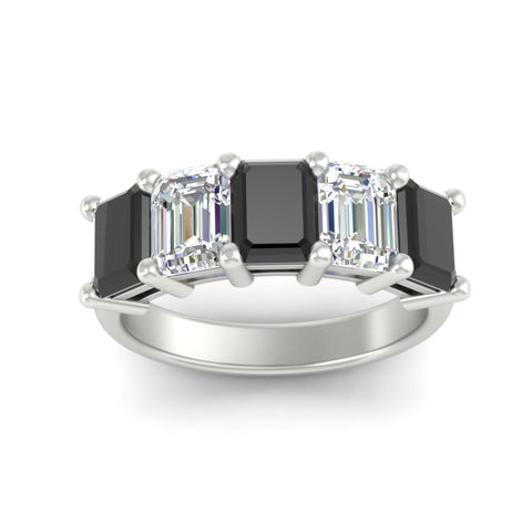 5-carat-emerald-cut-5-stone-black-diamond-wedding-band-in-white-gold-fdwb8008emblackangle5-5.00ct-nl-wg