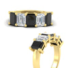 Load image into Gallery viewer, 5-carat-emerald-cut-5-stone-black-diamond-wedding-band-in-yellow-gold-fdwb8008emblackangle3-5.00ct-nl-yg
