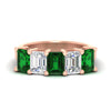 Load image into Gallery viewer, 5-carat-emerald-cut-5-stone-emerald-wedding-band-in-rose-gold-fdwb8008emgemgrsleep-5.00ct-nl-rg
