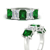 Load image into Gallery viewer, 5-carat-emerald-cut-5-stone-emerald-wedding-band-in-white-gold-fdwb8008emgemgrangle3-5.00ct-nl-wg