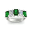 Load image into Gallery viewer, 5-carat-emerald-cut-5-stone-emerald-wedding-band-in-white-gold-fdwb8008emgemgrangle5-5.00ct-nl-wg
