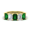 Load image into Gallery viewer, 5-carat-emerald-cut-5-stone-emerald-wedding-band-in-yellow-gold-fdwb8008emgemgrsleep-5.00ct-nl-yg