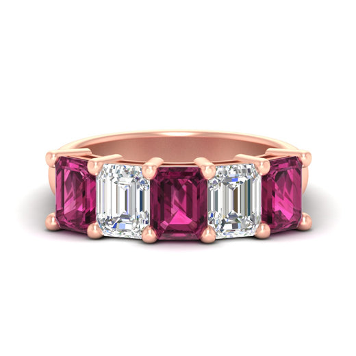 5-carat-emerald-cut-5-stone-pink-sapphire-wedding-band-in-rose-gold-fdwb8008emgsadrpisleep-5.00ct-nl-rg