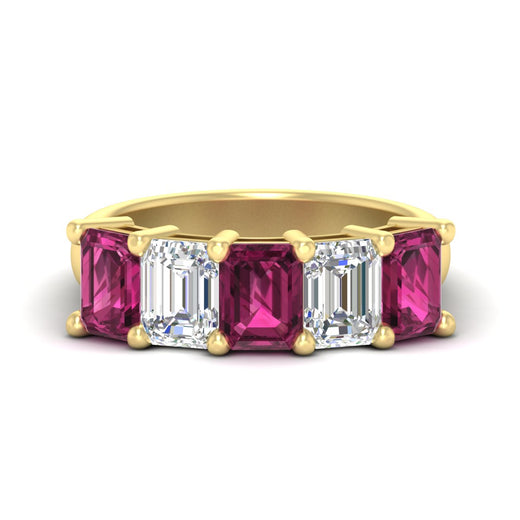 5-carat-emerald-cut-5-stone-pink-sapphire-wedding-band-in-yellow-gold-fdwb8008emgsadrpisleep-5.00ct-nl-yg