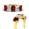 Load image into Gallery viewer, 5-carat-emerald-cut-5-stone-ruby-wedding-band-in-yellow-gold-fdwb8008emgrudrangle3-5.00ct-nl-yg
