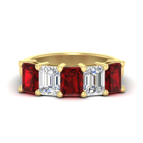 5-carat-emerald-cut-5-stone-ruby-wedding-band-in-yellow-gold-fdwb8008emgrudrsleep-5.00ct-nl-yg