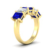 Load image into Gallery viewer, 5-carat-emerald-cut-5-stone-sapphire-wedding-band-in-yellow-gold-fdwb8008emgsablangle2-5.00ct-nl-yg