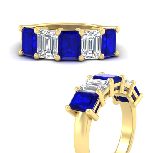 5-carat-emerald-cut-5-stone-sapphire-wedding-band-in-yellow-gold-fdwb8008emgsablangle3-5.00ct-nl-yg