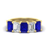 Load image into Gallery viewer, 5-carat-emerald-cut-5-stone-sapphire-wedding-band-in-yellow-gold-fdwb8008emgsablsleep-5.00ct-nl-yg