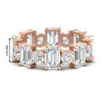 Load image into Gallery viewer, 5 Carat Emerald Cut And Round Diamond Eternity Band
