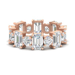 Load image into Gallery viewer, 5 Carat Emerald Cut And Round Diamond Eternity Band
