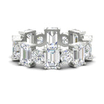 Load image into Gallery viewer, 5 Carat Emerald Cut And Round Diamond Eternity Band
