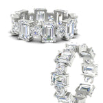 Load image into Gallery viewer, 5 Carat Emerald Cut And Round Diamond Eternity Band
