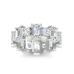 Load image into Gallery viewer, 5 Carat Emerald Cut And Round Diamond Eternity Band
