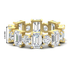 Load image into Gallery viewer, 5 Carat Emerald Cut And Round Diamond Eternity Band
