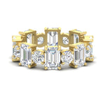 Load image into Gallery viewer, 5 Carat Emerald Cut And Round Diamond Eternity Band

