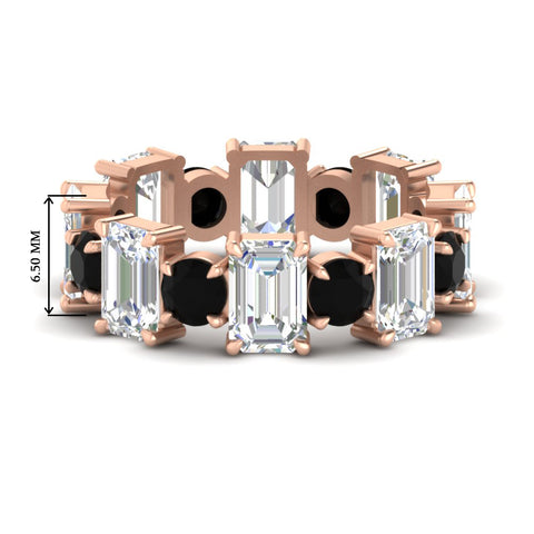 5 Carat Emerald Cut And Round Diamond Eternity Band